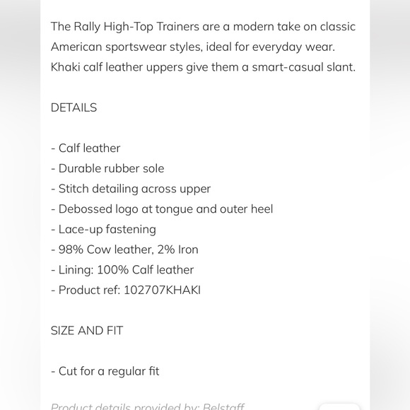 Belstaff "Forber" Light Tan High-Top Leather Sneakers – Size 9.5 GUC - Picture 16 of 16